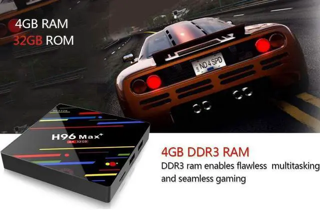 Alt view image 4 of 7 - Newest 4G 32G TV Box h96 max TV Box Android 8.1 RK3328 4K Smart TV Box Support 2.4G/5G Dual Wifi/100M LAN/BT 4.0/3D /H265 Gift Box