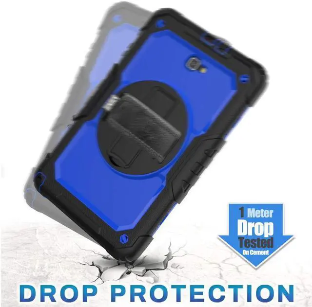 Alt view image 2 of 6 - Galaxy Tab T580 T585 T587 Case Cover Tab A 10.1 Case [Full-Body] Drop Proof Case with 360 Rotating Stand [Hand Strap] [Screen Protector] Pencil Holder for Samsung Tab A 10.1 inch
