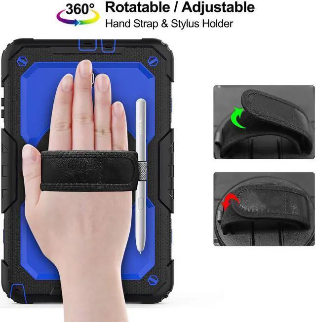 Alt view image 3 of 6 - Galaxy Tab T580 T585 T587 Case Cover Tab A 10.1 Case [Full-Body] Drop Proof Case with 360 Rotating Stand [Hand Strap] [Screen Protector] Pencil Holder for Samsung Tab A 10.1 inch