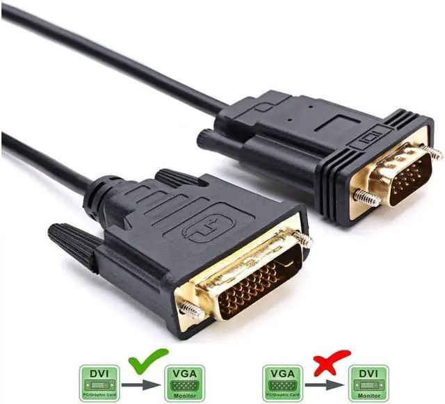 Main image of Active DVI-D to VGA, DVI-D 24+1 to VGA 6 Feet Cable Male to Male Gold-Plated Cord