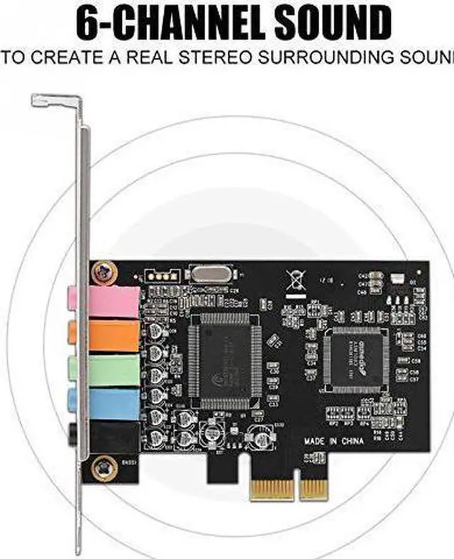Alt view image 4 of 5 - PCIe Sound Card for PC Windows 10,5.1 Internal Sound Card with Low Profile Bracket, 3D Stereo PCI-e Audio Card,CMI8738 Chip 32/64 Bit for Windows XP / 7/8
