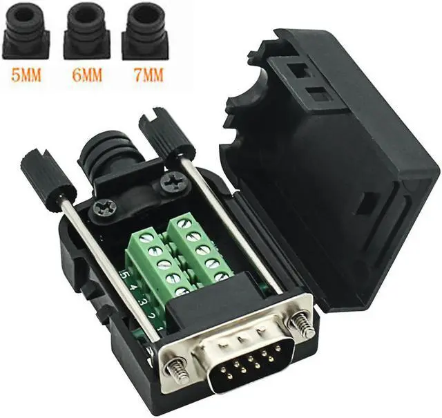 Main image of Connector DB9 RS232 D-SUB Male Adapter 9-pin Port Adapter to Terminal Connector Signal Module with case ( Male Connector DB9 5+5 with case A )