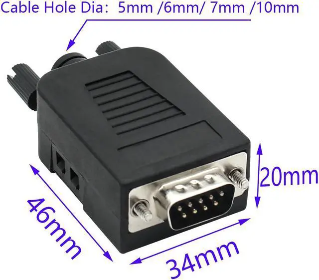Alt view image 4 of 7 - Connector DB9 RS232 D-SUB Male Adapter 9-pin Port Adapter to Terminal Connector Signal Module with case ( Male Connector DB9 5+5 with case A )