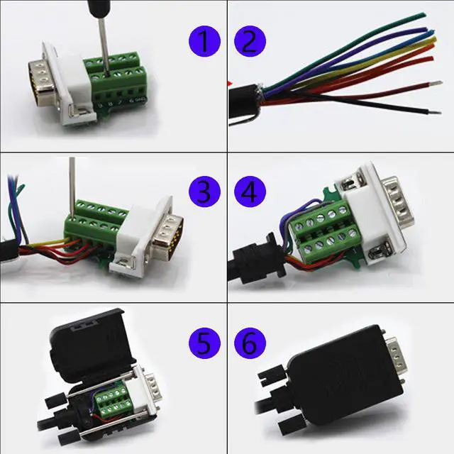 Alt view image 6 of 7 - Connector DB9 RS232 D-SUB Male Adapter 9-pin Port Adapter to Terminal Connector Signal Module with case ( Male Connector DB9 5+5 with case A )