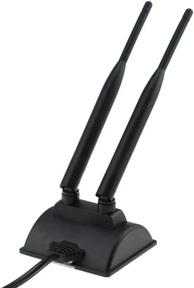 Alt view image 5 of 7 - Signal Enhancement Dual WiFi Antenna with RP-SMA Male Connector, 2.4GHz 5GHz Dual Band Antenna Magnetic Base for WiFi Wireless Router Mobile Hotspot