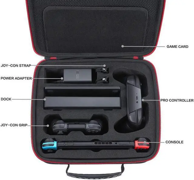 Alt view image 2 of 6 - Hard Carrying Case Compatible with Nintendo Switch, Travel Case fit Switch Pro Controller