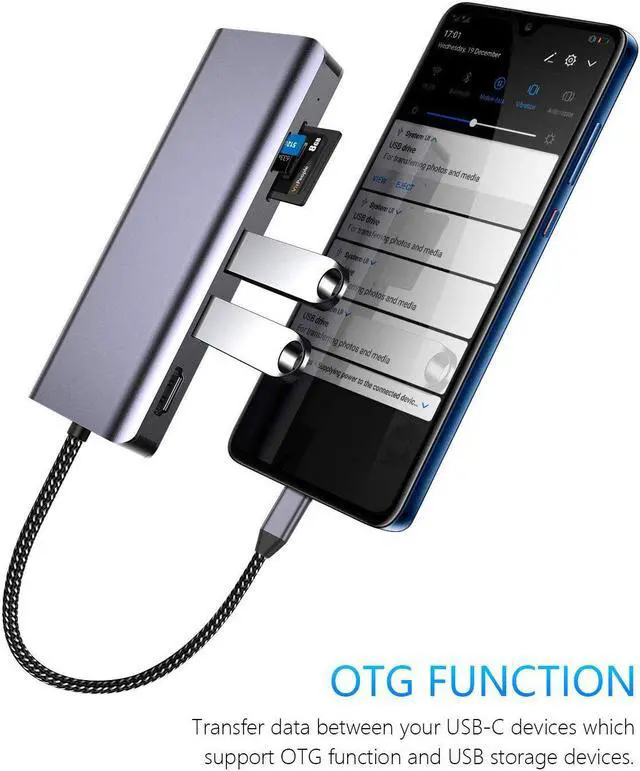 Alt view image 7 of 7 - USB C to HDMI Hub for Nintendo Switch USB C Docking Station with Gigabit Ethernet 4K HDMI USB C Power Delivery 2 USB 3.0 Ports SD / TF Card Reader Portable for MacBook Pro Samsung S9 and More
