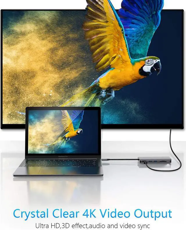 Alt view image 4 of 7 - USB C to HDMI Hub for Nintendo Switch USB C Docking Station with Gigabit Ethernet 4K HDMI USB C Power Delivery 2 USB 3.0 Ports SD / TF Card Reader Portable for MacBook Pro Samsung S9 and More