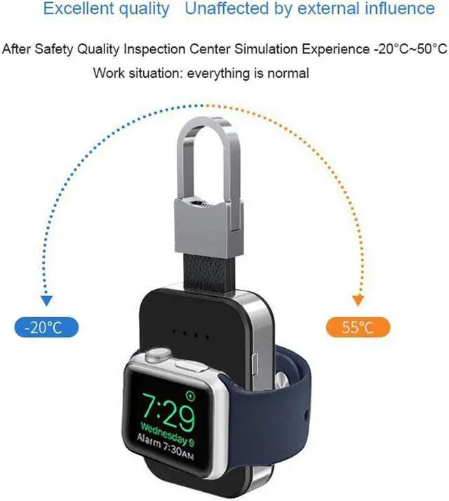Alt view image 2 of 6 - Portable iWatch Charger Magnetic Wireless Charger 950mAh Pocket Power Bank Compatible for Apple Watch Series 4 3 2 1 44mm 40mm 42mm 38mm