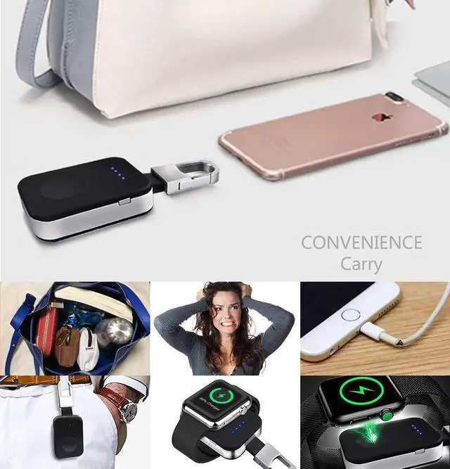 Alt view image 6 of 6 - Portable iWatch Charger Magnetic Wireless Charger 950mAh Pocket Power Bank Compatible for Apple Watch Series 4 3 2 1 44mm 40mm 42mm 38mm