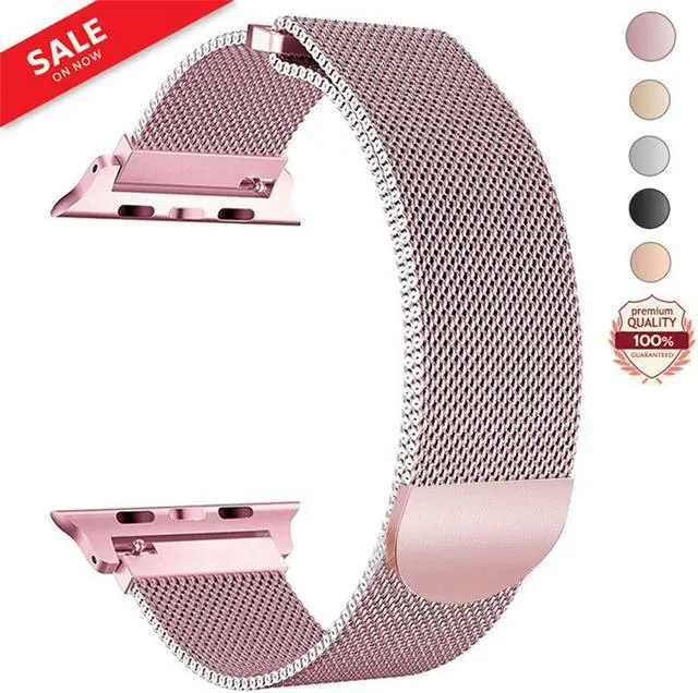 Main image of WERLEO Compatible with iWatch Band 38mm / 40mm - 42mm / 44mm Men Women Magnetic Closure Clasp Replacement Mesh Milanese Bands Compatible for Apple Watch iWatch Series 1 2 3 4