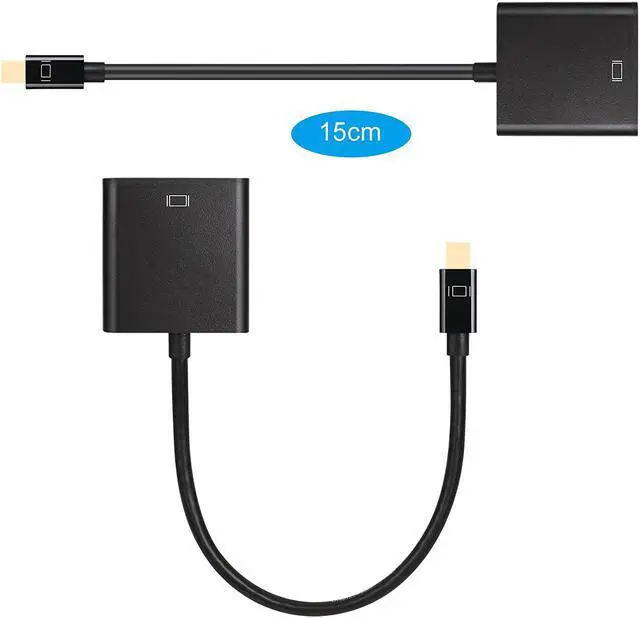 Alt view image 3 of 6 - Mini DisplayPort to VGA Werleo Mini DP Display Port to VGA Thunderbolt Compatible Male to Female Adapter for ThinkPad SurfacePro PC