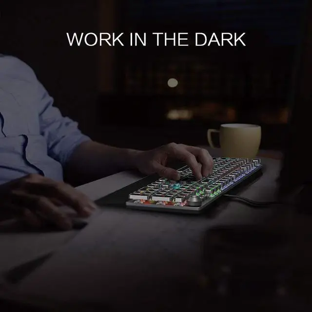 Alt view image 6 of 7 - WERLEO Gaming Mechanical Keyboard Customizable RGB Backlit 104 Anti-ghosting Keys Quick-Response & Quiet Black Switches and Multimedia Control for PC and Desktop Computer with Removable Hand Rest