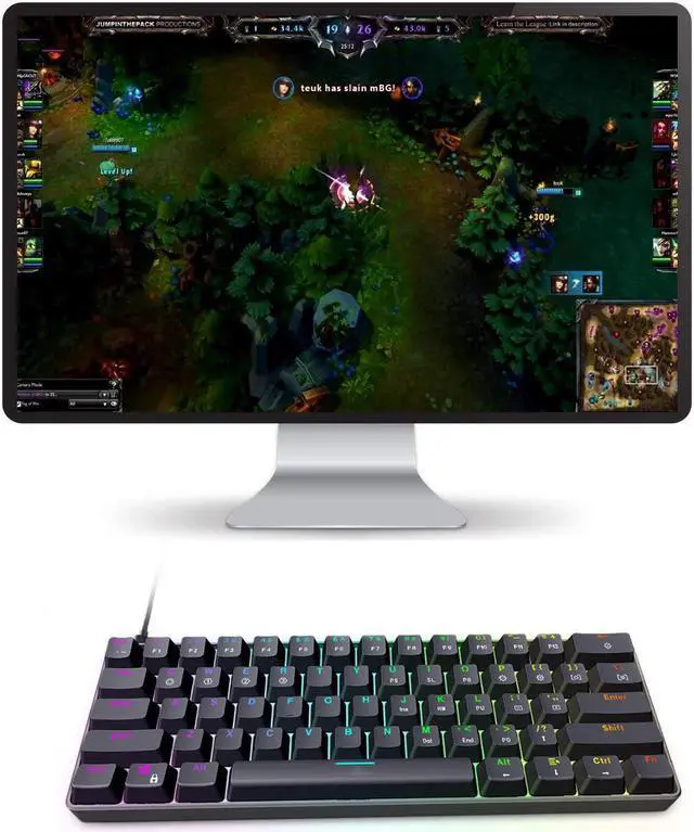 Alt view image 6 of 7 - WERLEO Mechanical Keyboard RGB LED Backlit Wired Keyboard Portable Small Compact Waterproof Mini Gaming Keyboard 61 Keys Gateron Blue Switchs Hot Swappable Keyboard for PC Mac