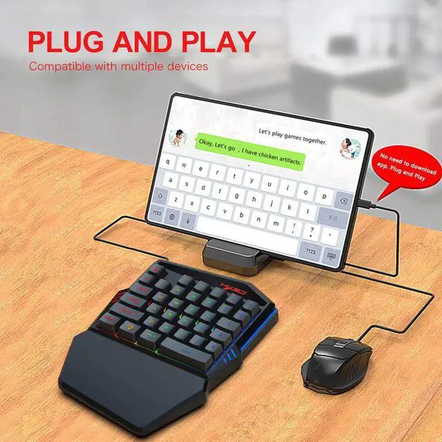 Alt view image 6 of 7 - Werleo One-Handed Mechanical Gaming Keyboard Small Gaming Keyboard Feel Wide Hand Rest with 35 Keys RGB LED Colorful Backlight Keypad Black