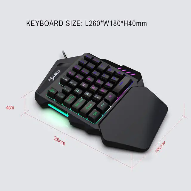 Alt view image 7 of 7 - Werleo One-Handed Mechanical Gaming Keyboard Small Gaming Keyboard Feel Wide Hand Rest with 35 Keys RGB LED Colorful Backlight Keypad Black