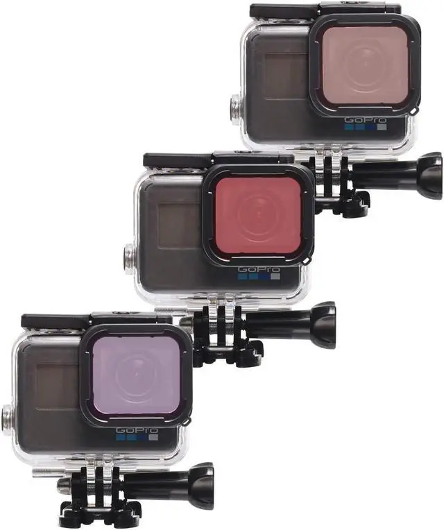 Alt view image 2 of 7 - 3 in 1 Snorkel Diving Underwater Red / Pink / Purple Lens Filter in Seawater & Freshwater for Waterproof Official Housing of GoPro Hero (2018) / GoPro 7 Black / 6 / 6 Black / Hero 5 / 5 Black