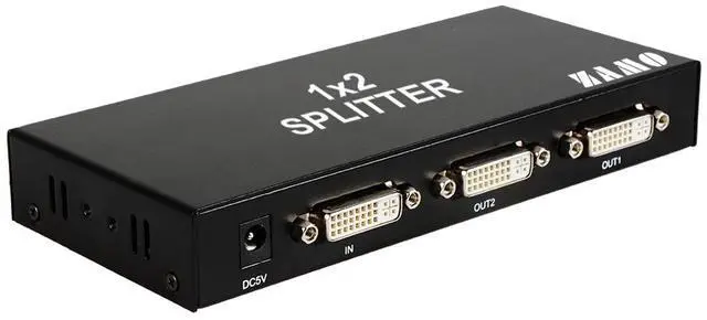 Alt view image 6 of 7 - WERLEO 1x2 DVI Splitter Multiple Video Display Support 4K2K 3D 1 Input 2 Output DVI Distribution