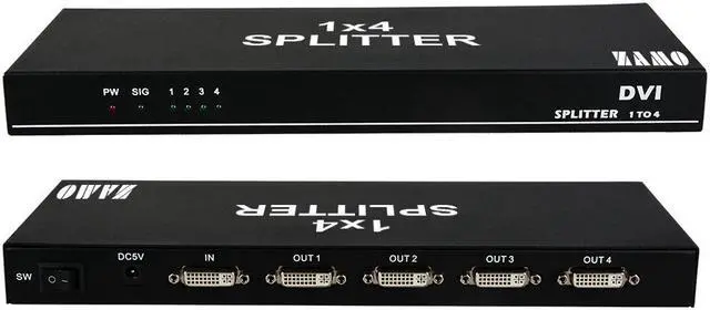 Main image of Werleo 1x4 DVI Splitter Multiple Video Display Support 4K2K 3D 1 Input 4 Output DVI Distribution