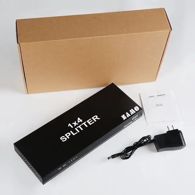 Alt view image 7 of 7 - Werleo 1x4 DVI Splitter Multiple Video Display Support 4K2K 3D 1 Input 4 Output DVI Distribution