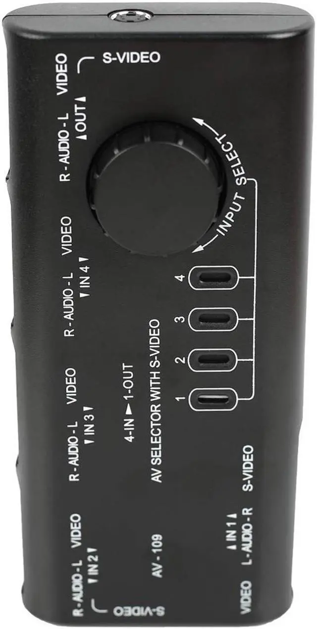 Alt view image 4 of 6 - WERLEO AV Switcher 3 RCA and S-Video Switch Box Audio Video Signal 4 in 1 Out 4 Ways Practical Switcher for HDTV LCD DVD STB Game Consoles