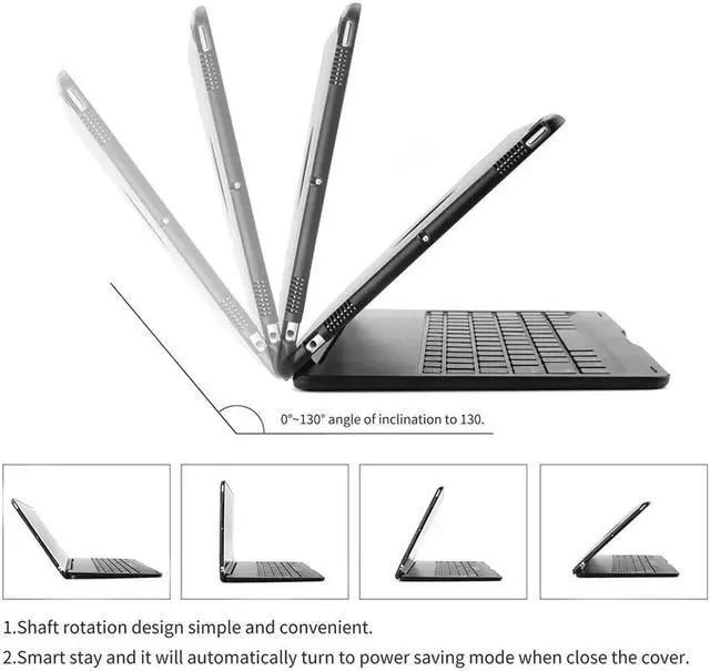 Alt view image 3 of 7 - New iPad Air 2019 3rd Generation 10.5" / iPad Pro 10.5 inch 2017 Keyboard Case Werleo Protective Ultra Slim Hard Shell Folio Stand Smart Cover with 7 Colors Backlit Wireless Bluetooth Keyboard