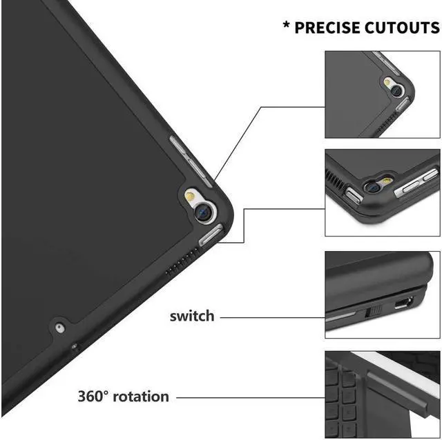 Alt view image 6 of 7 - iPad Pro 10.5 Keyboard Case Fit iPad Pro 10.5 inch 2017 / iPad Air 3rd Gen 10.5 inch 2019-360 Rotate Wireless 7 Colors Backlit Auto Wake Sleep Ultra-Thin iPad 10.5 Case with Keyboard