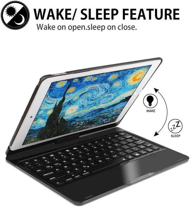 Alt view image 5 of 7 - iPad Pro 10.5 Keyboard Case Fit iPad Pro 10.5 inch 2017 / iPad Air 3rd Gen 10.5 inch 2019-360 Rotate Wireless 7 Colors Backlit Auto Wake Sleep Ultra-Thin iPad 10.5 Case with Keyboard