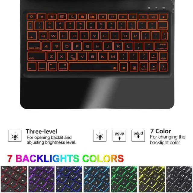 Alt view image 2 of 7 - iPad Pro 10.5 Keyboard Case Fit iPad Pro 10.5 inch 2017 / iPad Air 3rd Gen 10.5 inch 2019-360 Rotate Wireless 7 Colors Backlit Auto Wake Sleep Ultra-Thin iPad 10.5 Case with Keyboard