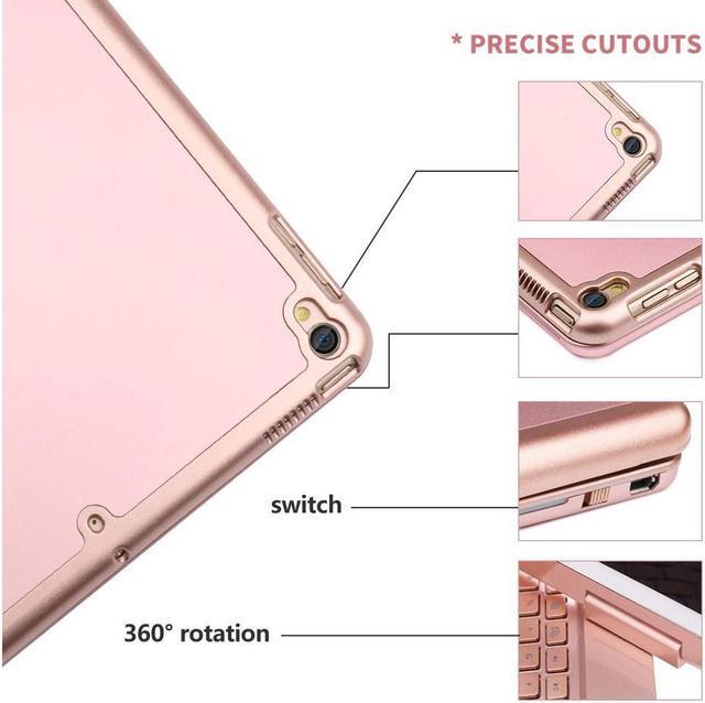 Alt view image 6 of 7 - iPad Pro 10.5 Keyboard Case Fit iPad Pro 10.5 inch 2017 / iPad Air 3rd Gen 10.5 inch 2019-360 Rotate Wireless 7 Colors Backlit Auto Wake Sleep Ultra-Thin iPad 10.5 Case with Keyboard