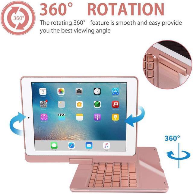 Alt view image 3 of 7 - iPad Pro 10.5 Keyboard Case Fit iPad Pro 10.5 inch 2017 / iPad Air 3rd Gen 10.5 inch 2019-360 Rotate Wireless 7 Colors Backlit Auto Wake Sleep Ultra-Thin iPad 10.5 Case with Keyboard