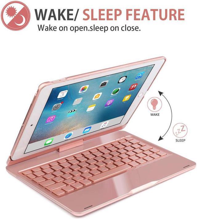 Alt view image 4 of 7 - iPad Pro 10.5 Keyboard Case Fit iPad Pro 10.5 inch 2017 / iPad Air 3rd Gen 10.5 inch 2019-360 Rotate Wireless 7 Colors Backlit Auto Wake Sleep Ultra-Thin iPad 10.5 Case with Keyboard