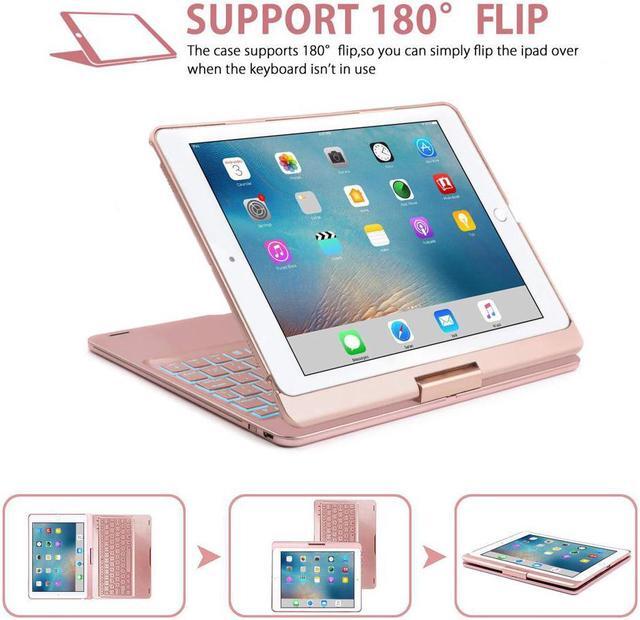 Alt view image 5 of 7 - iPad Pro 10.5 Keyboard Case Fit iPad Pro 10.5 inch 2017 / iPad Air 3rd Gen 10.5 inch 2019-360 Rotate Wireless 7 Colors Backlit Auto Wake Sleep Ultra-Thin iPad 10.5 Case with Keyboard