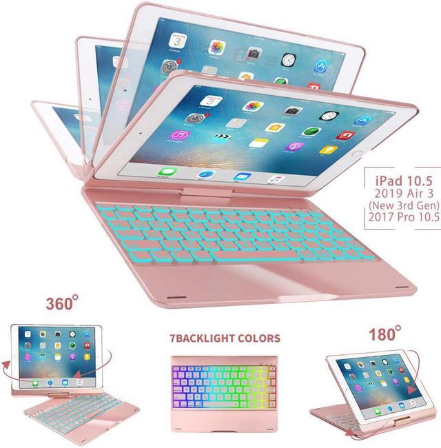 Main image of iPad Pro 10.5 Keyboard Case Fit iPad Pro 10.5 inch 2017 / iPad Air 3rd Gen 10.5 inch 2019-360 Rotate Wireless 7 Colors Backlit Auto Wake Sleep Ultra-Thin iPad 10.5 Case with Keyboard