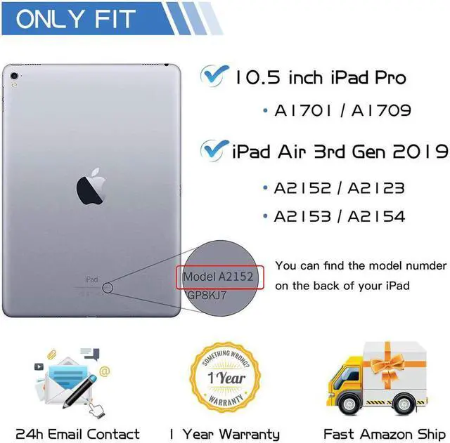 Alt view image 2 of 7 - iPad Pro 10.5 Keyboard Case Fit iPad Pro 10.5 inch 2017 / iPad Air 3rd Gen 10.5 inch 2019-360 Rotate Wireless 7 Colors Backlit Auto Wake Sleep Ultra-Thin iPad 10.5 Case with Keyboard