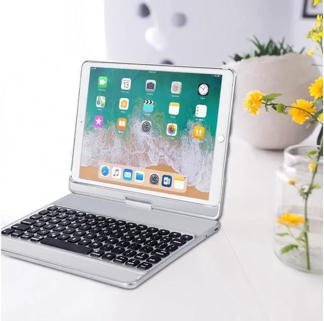 Alt view image 7 of 7 - iPad Pro 10.5 Keyboard Case Fit iPad Pro 10.5 inch 2017 / iPad Air 3rd Gen 10.5 inch 2019-360 Rotate Wireless 7 Colors Backlit Auto Wake Sleep Ultra-Thin iPad 10.5 Case with Keyboard