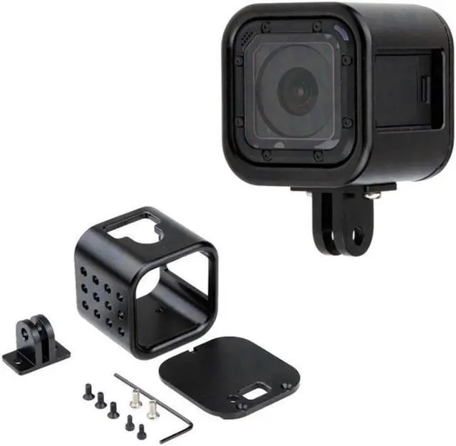 Main image of CNC Aluminum Alloy Housing Sport Camera Shell Box Frame Mount Prevent Overheating Case for GoPro Hero 5 Session/ Hero 4 Session(Black)