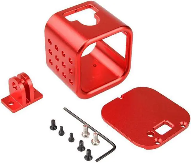 Alt view image 3 of 3 - CNC Aluminum Alloy Housing Sport Camera Shell Box Frame Mount Prevent Overheating Case for GoPro Hero 5 Session/ Hero 4 Session(Black)