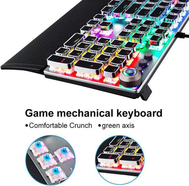 Alt view image 5 of 7 - Gaming Keyboard USB Wired Keyboard, Mechanical Keyboard, Ergonomic design, Light Keyboard Desktop