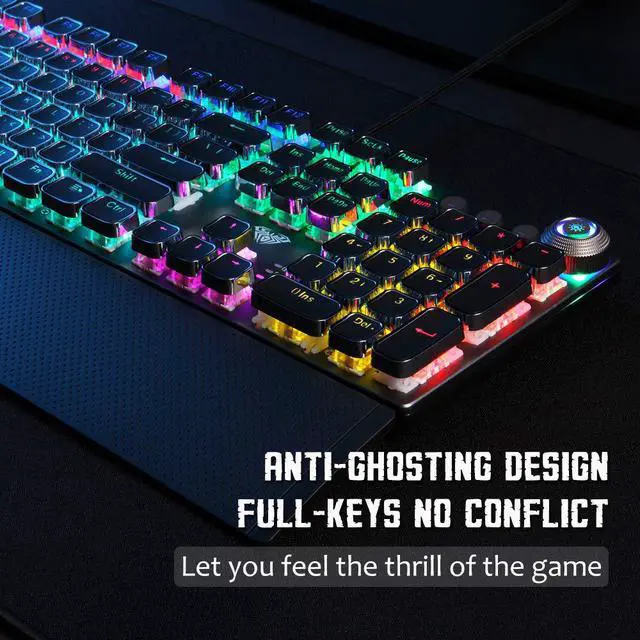 Alt view image 3 of 7 - Gaming Keyboard USB Wired Keyboard, Mechanical Keyboard, Ergonomic design, Light Keyboard Desktop