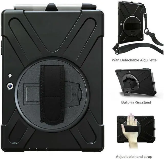 Alt view image 5 of 6 - Surface Pro 6 Case Surface Pro Case 2017 Heavy Duty Full-Body Rugged Protective Case Cover with Kickstand Hand Strap for Microsoft Surface Pro 6 2018 / Surface Pro 5 2017 / Surface Pro 4 2015