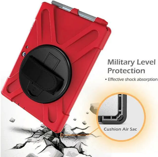 Alt view image 5 of 7 - Surface Pro 6 Case Surface Pro Case 2017 Heavy Duty Full-Body Rugged Protective Case Cover with Kickstand Hand Strap for Microsoft Surface Pro 6 2018 / Surface Pro 5 2017 / Surface Pro 4 2015