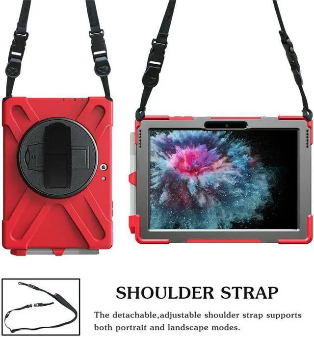 Alt view image 6 of 7 - Surface Pro 6 Case Surface Pro Case 2017 Heavy Duty Full-Body Rugged Protective Case Cover with Kickstand Hand Strap for Microsoft Surface Pro 6 2018 / Surface Pro 5 2017 / Surface Pro 4 2015