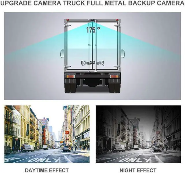 Alt view image 4 of 7 - Upgrade Backup Camera Monitor Kit 1024X600 HD IP69 Waterproof Rearview Reversing Rear View Camera 7 inch LCD Reversing Monitor Truck Semi-Trailer Box Truck RV — HD Transmission Four-pin