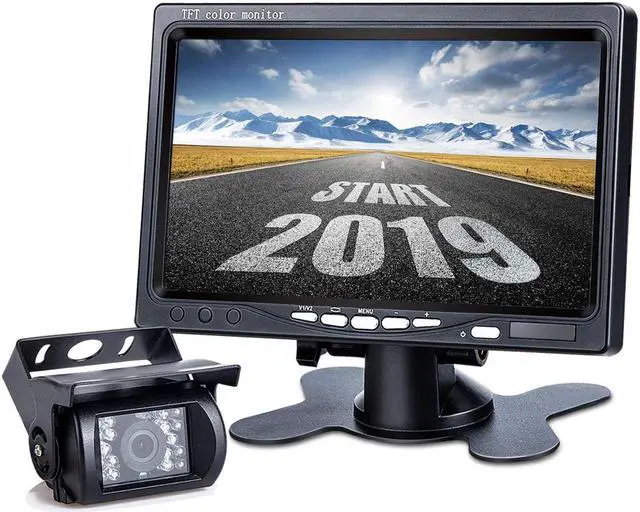 Main image of Upgrade Backup Camera Monitor Kit 1024X600 HD IP69 Waterproof Rearview Reversing Rear View Camera 7 inch LCD Reversing Monitor Truck Semi-Trailer Box Truck RV — HD Transmission Four-pin