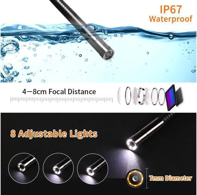 Alt view image 3 of 7 - Industrial Endoscope Werleo 1080P Full HD 4.3 inch LCD Digital Inspection Camera with 5M Semi-Rigid Tube 2600mAh Battery 32GB Memory DVR Waterproof Borescope Snake Camera