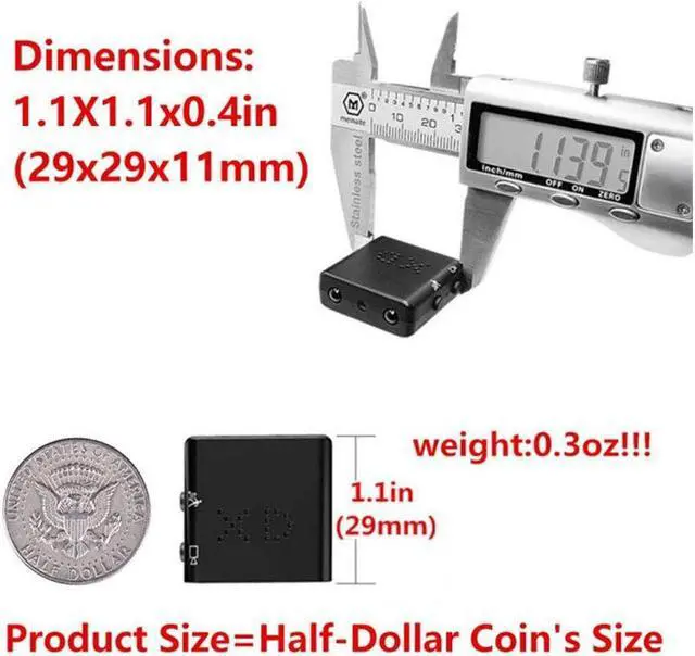 Alt view image 2 of 7 - Smallest Hidden Spy Camera 1080P Mini Secret HD Conceal Nanny Video Recorder with Night Vision and Motion Detection Tiny Compact Covert Security Camera for Home Office Car Dash Inside Spying