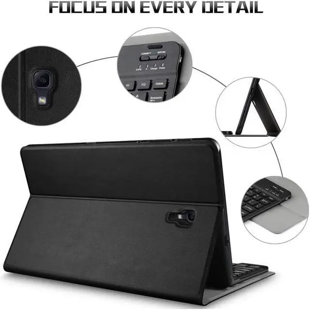Alt view image 6 of 7 - Keyboard Case for Samsung Galaxy Tab A 10.5 Case with Detachable Wireless Bluetooth Keyboard Smart Stand Cover for Samsung Galaxy Tab A 10.5 2018 Release SM-T590 (Wi-Fi) SM-T595 (LTE) Tablet