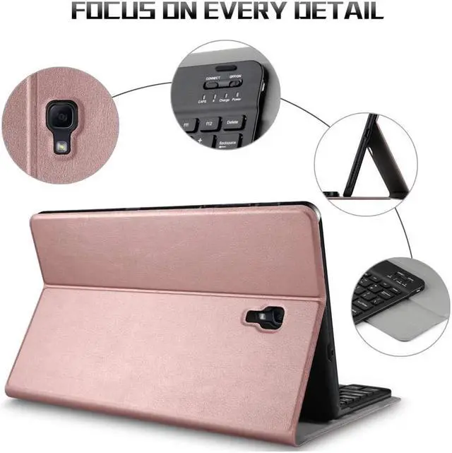 Alt view image 4 of 7 - Keyboard Case for Samsung Galaxy Tab A 10.5 Case with Detachable Wireless Bluetooth Keyboard Smart Stand Cover for Samsung Galaxy Tab A 10.5 2018 Release SM-T590 (Wi-Fi) SM-T595 (LTE) Tablet