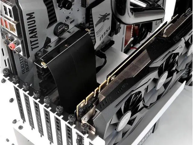 Alt view image 6 of 6 - New PCI Express PCIe 3.0 16x Flexible Extender Riser Cable Card Extension Port Adapter High Speed Riser Card GPU Riser Extender - 20cm / 90 Degrees